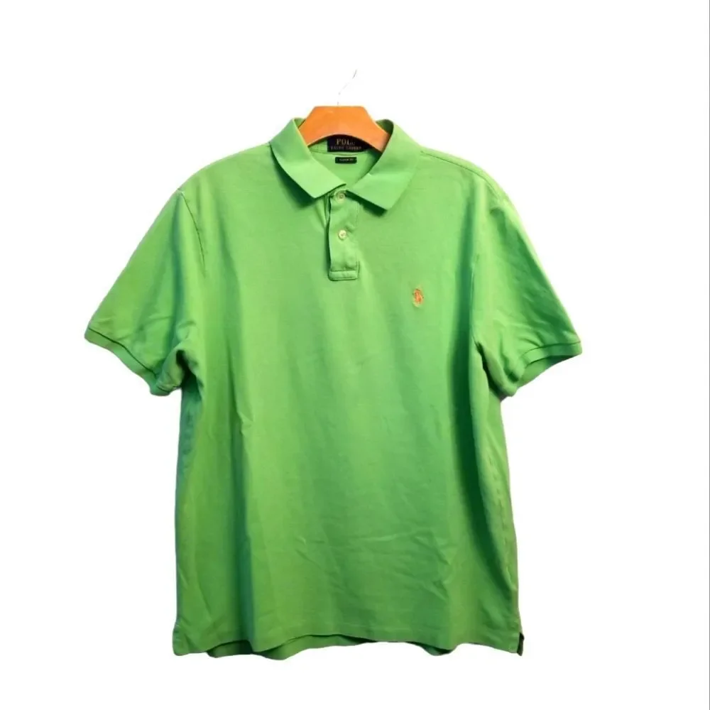 Polo by Ralph Lauren Cruise Lime Classic Fit Mesh Polo Shirt Size Large 5 0270